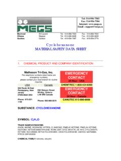 Cyclohexanone MATERIAL SAFETY DATA SHEET - MEGS