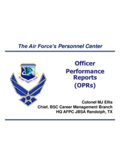 Officer Performance Reports (OPRs) - Society of Air Force PAs