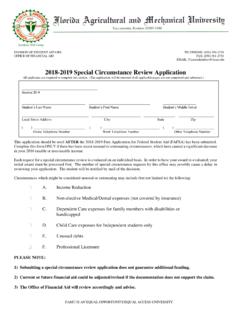 2018-2019 Special Circumstance Review Application