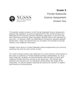 Florida Statewide Science Assessment Answer Key