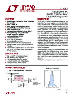 LT3083 - Adjustable 3A Single Resistor Low Dropout Regulator
