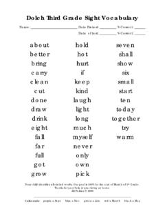 Dolch Third Grade Sight Vocabulary - Mrs. Perkins