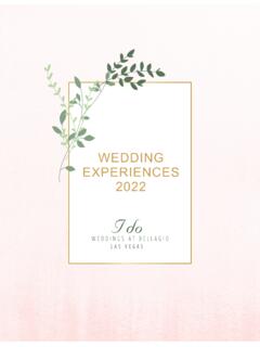WEDDING EXPERIENCES 2022 - Bellagio