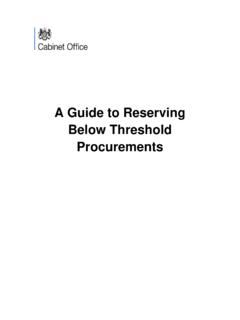 A Guide to Reserving Below Threshold Procurements - GOV.UK