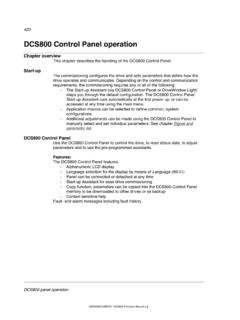 DCS800 Control Panel operation - pogoni.etf.rs