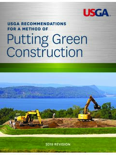 USGA RECOMMENDATIONS Putting Green Construction