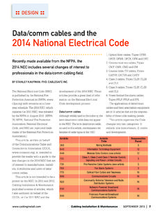 Data/comm cables and the 2014 National Electrical …
