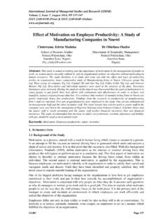 Effect of Motivation on Employee Productivity: A Study of ...