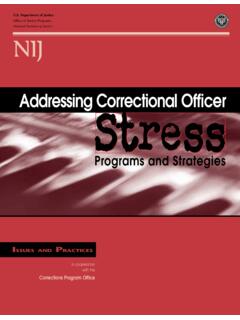 Addressing Correctional Officer Stress - ncjrs.gov