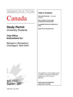 Table of Contents Canada Document Checklist How to obtain ...