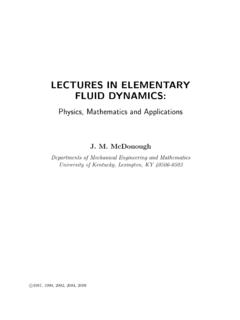 LECTURES IN ELEMENTARY FLUID DYNAMICS