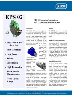 EPS 02 Operating Instructions RACO Electronic …