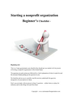 Starting a nonprofit organization Beginner’s