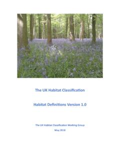 UK Habitat classification – habitat definitions