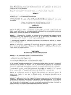 Ley del Registro Civil del Estado de Jalisco