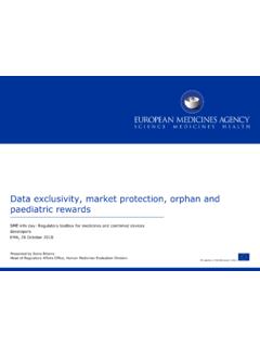 Data exclusivity, market protection, orphan and paediatric ...
