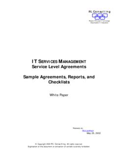 Service Level Agreements - ITSM