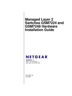 Managed Layer 2 Switches GSM7224 and GSM7248 …