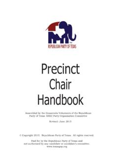 Precinct Chair Handbook - Republican Party of Texas