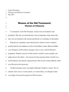 Women of the Old Testament: Women of Influence