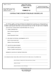 Form ST-13, Contractors Exempt Purchase Certificate