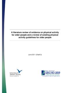 A literature review of evidence on physical activity for ...