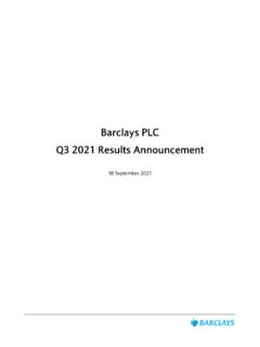 Barclays PLC Q3 2021 Results Announcement