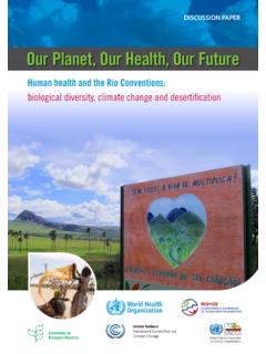 Our Planet, Our Health, Our Future - World Health …