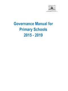 Governance Manual for Primary Schools 2015 - 2019