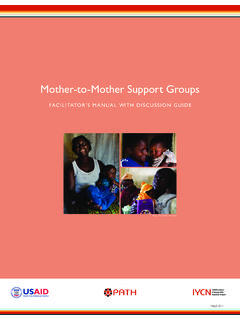 Mother to Mother Support Group Facilitator Manual - IYCN