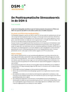 De Posttraumatische Stressstoornis in de DSM-5