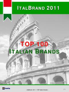 TOP 100 ITALIAN BRANDS - Consolidated Brand Ranking Top …