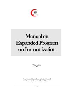 Manual on Expanded Program on Immunization - CDSC …
