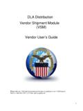 DLA Distribution Vendor Shipment Module (VSM) Vendor …