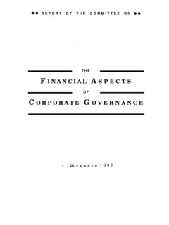 THE F INANCIAL A SPECTS - Corporate governance