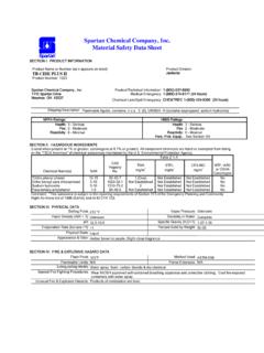 Spartan Chemical Company, Inc. Material Safety Data Sheet