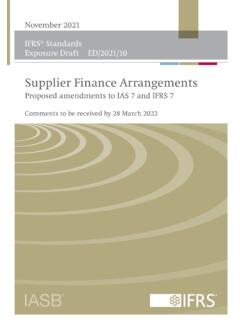 Exposure Draft: Supplier Finance Arrangements - ifrs.org