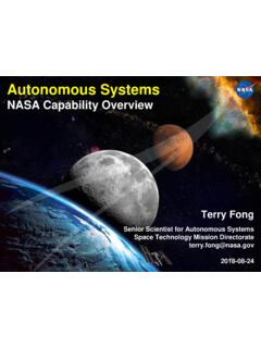 Autonomous Systems NASA Capability Overview