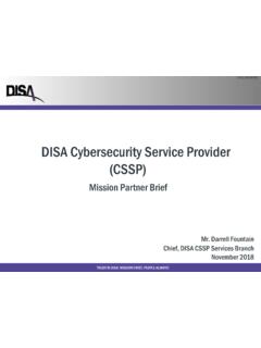 DISA Cybersecurity Service Provider (CSSP)