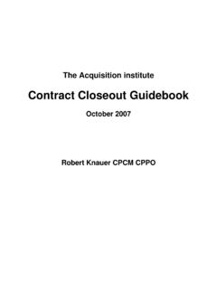 Contract Closeout Guidebook - Welcome - AcqNotes