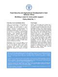 Food Security and Agricultural Development in …