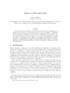 When is a Time Series I(0)? - Exeter