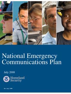National Emergency Communications Plan July 2008