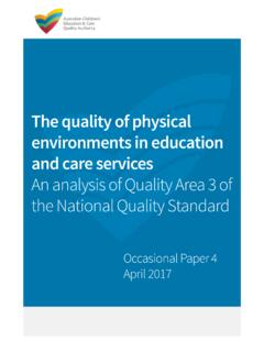 The quality of physical environments in education and care ...