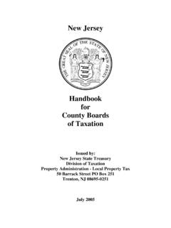 Handbook for County Boards of Taxation - New Jersey