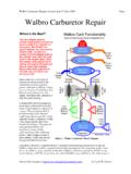 Walbro Carburetor Theory - DryStacked