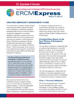 Emergency Response and Crisis Management (ERCM) …