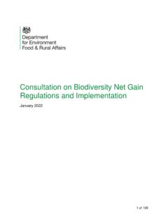 Consultation on Biodiversity Net Gain Regulations and ...