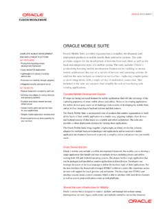 Oracle Mobile Suite