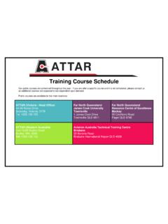 Training Course Schedule - ATTAR